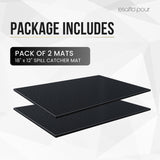 Professional Service Mat 18” x 12” - Bar Mats for Countertop, Non-Slip Rubber Bar Mat - Easy to Clean, Quick Dry Spill-Free, Odor-Free - Heavy Duty PVC Rubberized Mat for Home Bartending - 2 Pack