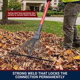 Bully Tools 24-Tine Thatching Garden Rake for Leaves | Heavy Duty Metal Leaf Rake | Dethatching Large Leaves and Yard Debris, 23.5" Wide 68" Fiberglass Long Handle Rakes for Gardening 100% Made in USA