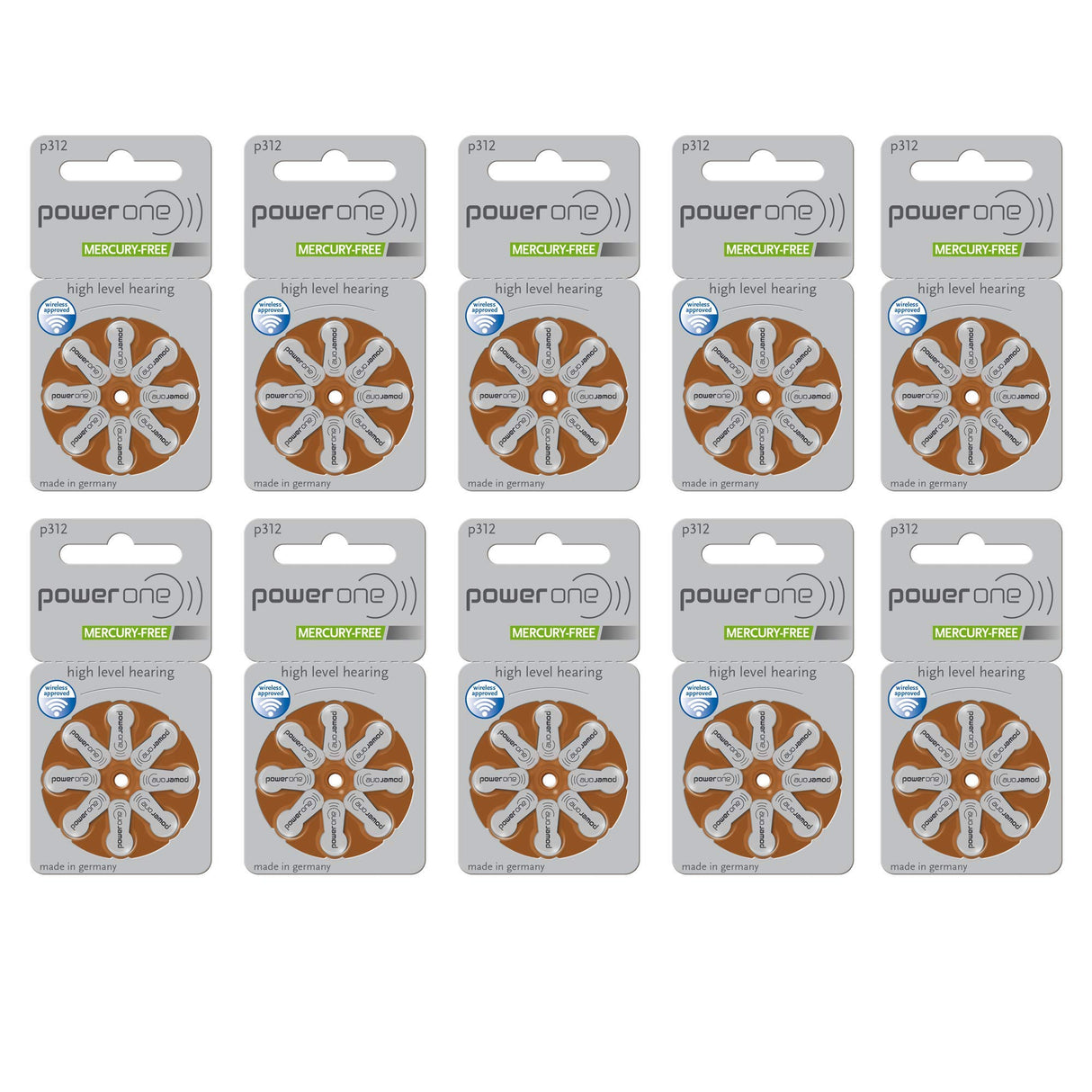 Power One Size 312 Hearing Aid Batteries (80 Batteries)