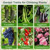 Garden Arch Trellis for Climbing Plants Outdoor, Garden Arch for Climbing Vine Vegetable/Fruit/Flower, Cucumber Trellis for Raised Bed (15.7x47in)
