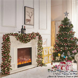 PONKING 8 Pcs x 8.2 ft Flower Garland Artificial Rose Vine Flowers with Green Leaves Hanging Fake Roses Vine for Room Party Home Wedding Birthday Christmas Wall Arch Decor, Spring Pink Flower