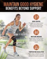 TheraCopper Copper Knee Brace for Men & Women (2 Pack) — Non-Slip Compression Copper Knee Sleeve for Arthritis, Knees Pain Relief, Swelling, Anti inflammatory and Recovery Support (Large)