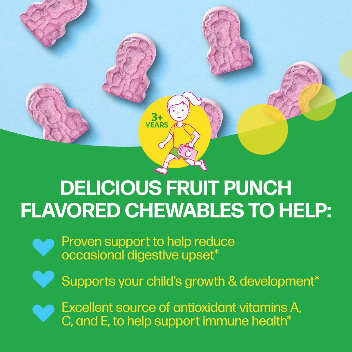 Culturelle Kids Complete Chewable Multivitamin + Probiotic For Kids, Ages 3+, 50 Count, Digestive Health, Oral Health & Immune Support - With 11 Vitamins & Minerals, including Vitamin C, D3 & Zinc