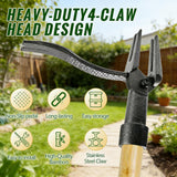 BellaJoyz Weed Puller Tool, Stand Up Heavy Duty Weed Remover Tool with Long Handle & 4-Claw Steel Head, Bamboo Garden Hand Weeding Tool - Easily Remove Weeds Without Bending, Pulling,or Kneeling