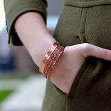 Pure Copper Bracelets - for Men and Women | Set of 2 | Gift Box | Handmade, 100% Copper, Adjustable| Fathers Day