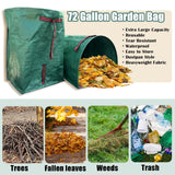 72 Gallon Reusable Yard Waste Bags 2 Pack Leaf Bag Holder, Dustpan-Type Leaf Lawn Bag, Leaf Bag with Gardening Gloves, Clollapsible Leaves Collector Garden Bag for Debris, Grass, Branches, Trash