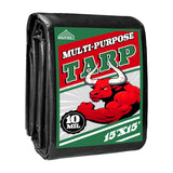 Tarp 15x15 ft Heavy Duty 100% Waterproof 10mil,UV Resistant,Durable Grommets and Reinforced Edges Green/Black Tarp for Camping, Swimming Pools,Car Coverage -by MVPNET