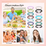 Huquary 24 Pcs Cross Beaded Bracelets, 8mm Christian Stone, Stylish