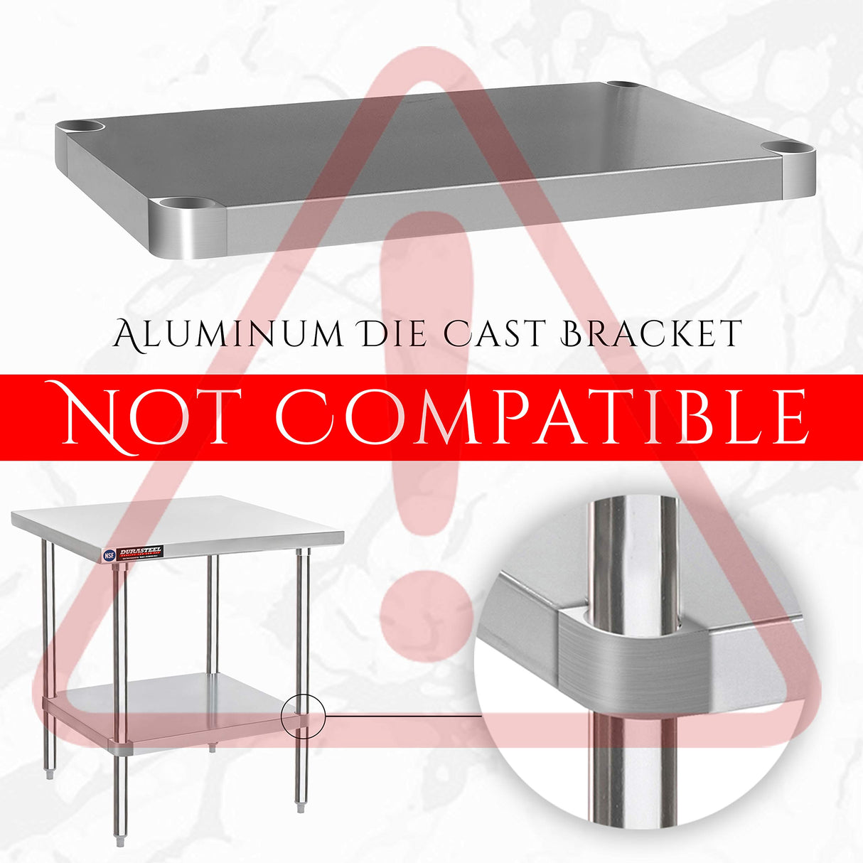 DuraSteel Galvanized Under Shelf for Work Tables - Extra Adjustable Lower Shelf for 30" x 12" Stainless Steel and Wooden Worktables - Fits for use in Restaurant, Warehouse, Home, Kitchen, Garage