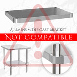 DuraSteel Galvanized Under Shelf for Work Tables - Extra Adjustable Lower Shelf for 30" x 12" Stainless Steel and Wooden Worktables - Fits for use in Restaurant, Warehouse, Home, Kitchen, Garage