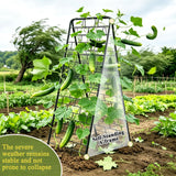 50"x17" A-Frame Cucumber Trellis for Raised Bed, Heavy Duty All-Metal Support for Climbing Plants, Cucumbers, Tomatoes & Beans, Easy Assembly, with Bonus Shears & Accessories, 1 Pack, Black, YOBAZAN