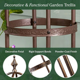 Evergreen 5 ft Garden Trellis for Climbing Plants Vines, Jasmine & Flowers, Rustproof Metal Obelisk Trellises, Outdoor & Indoor Plant Support for Potted Planters (Bronze)