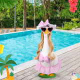 JcHrmers Bikini Goose Outfit Summer Porch Goose Outfits Hawaiian Lawn Goose Clothes Fits 23" Cement Plastic Goose Statue for Summer Outdoor Garden Yard Patio Art Decor