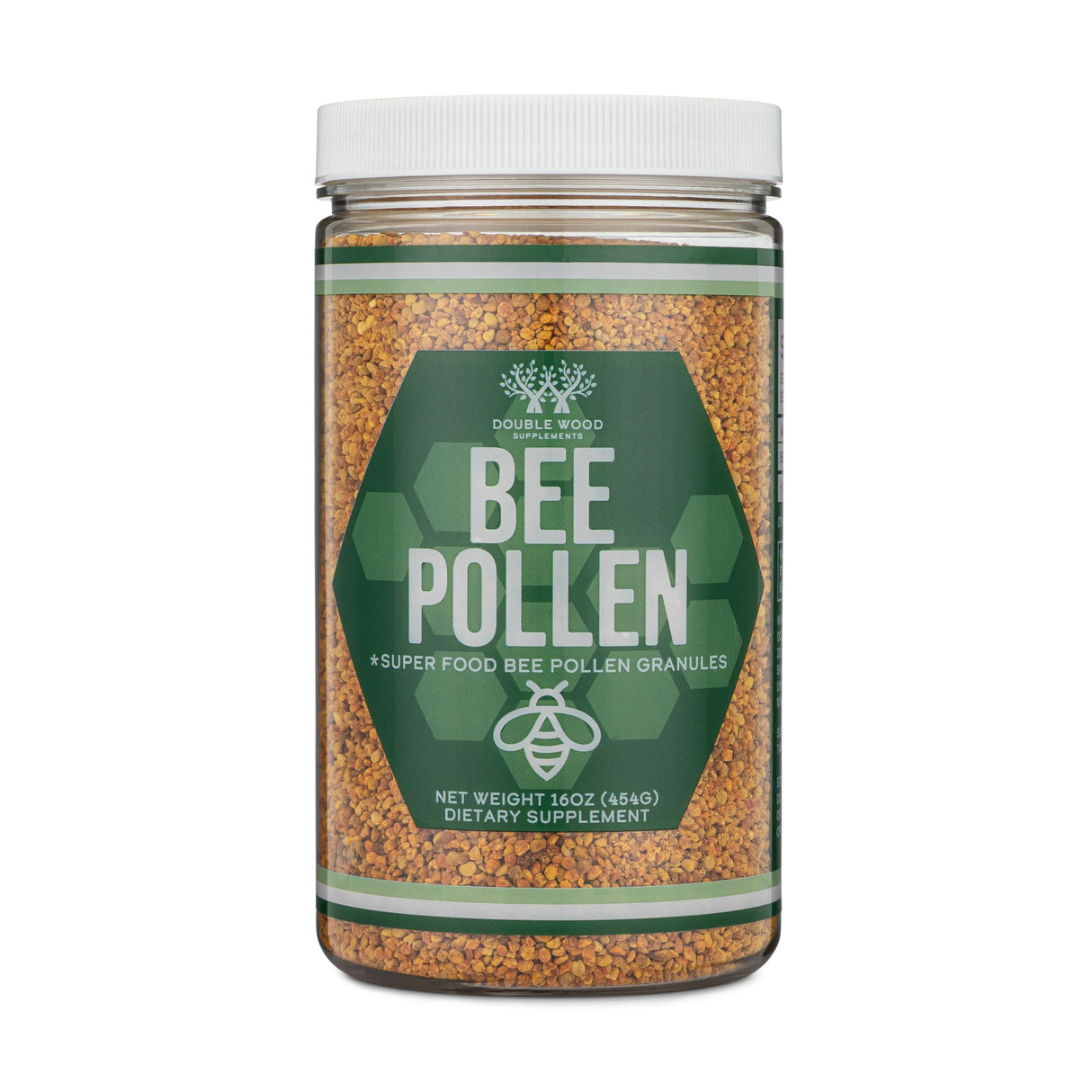 Bee Pollen Supplement - 1lb (16 OZ) of Raw Bee Pollen Granules (151 Servings of 3 Grams Each with Scoop) Superfood High in Vitamins, Minerals, and Protein by Double Wood