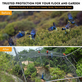 Heavy Duty Aviary Netting 25x50 ft, 1" Mesh Reinforced HDPE Poultry Netting, Anti-Tangle Bird Netting for Chicken Coop, Hawk Deterrent for Chickens, Garden & Crop Protection