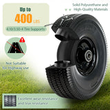 4.10/3.50-4 Tire and Wheel, 10" Solid Tires with 5/8” Bearing, Extra 3/4”&1/2” Bearings, 2.2” Offset Hub, Flat Free 4.10/3.50-4'' Wheels for Dollies, Hand Trucks, Tractors (2 Pack) (Black)