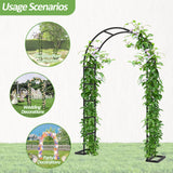 Trellume Garden Arch Trellis for Climbing Plants Outdoor, Wedding Arch with Base-94.5"(H)*55"(W), Balloon Arch Stand for Ceremony Valentines Day Birthday Baby Shower Garden Floral