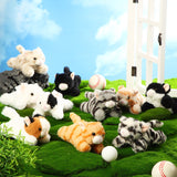 Lenwen 10 Pcs Cat Stuffed Animals Bulk Soft Cuddly Kitten Plush Sets Smitten Kittens Assorted Fluffy Stuffed Cats for Kiddos Birthday Gift Pet Party Favors Halloween Christmas Stuffers(Prone Style)