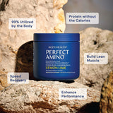 BodyHealth PerfectAmino Powder - BCAA and EAA Powder for Pre and Post Workout - Amino Acid Energy Drink for Men and Women to Support Lean Muscle and Recovery - Lemon Lime - 30 Servings