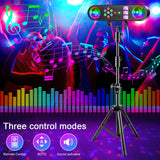DJ Lights with Stand,5 in 1 Dj Lights for Parties Disco Ball Stage Party Light Set with Sound Activated Control, UV,Strobe, Dyeing, Led Par Light and Pattern Lighting for Bar Wedding Christmas-1PC