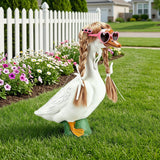 YFFSQXH 3 Styles Porch Goose Wig Set with Heart Sunglasses & Hair Clips - Themed Braid Wig Set (9 Pieces Total) for 17/23 Inch Lawn Goose Statue, Adjustable Outdoor Garden Decor