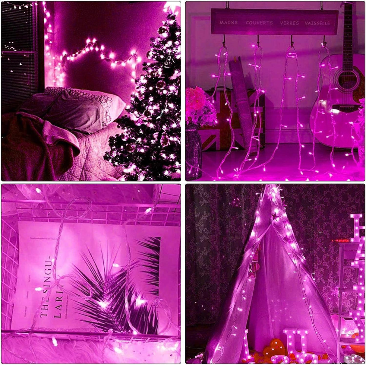 ILLUMINEW 800 Led Pink String Lights Indoor Outdoor Christmas Decorations, 330 Ft 8 Modes Plug in Fairy Lights Pink Valentine Day Room Decor