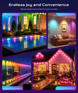 Ecoeve Permanent Outdoor Lights for House, 50ft Christmas RGB+IC Lights