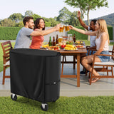 Andacar Cooler Cart Cover for Permasteel 120-Qt Rolling Ice Chest, Waterproof Ice Chest Cart Cover Patio Cooler Covers Outdoor - 37.4"L×21.7"W×35"H, Black