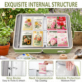 Seed Storage Organizer Binder, Seed Holder Organizer with 20 Pcs Reusable Seed Envelopes & 30 Pcs Sheets Protectors Holds 120 Packets, Garden Saving Binder Bag for Gardeners, Hobbyists, Organizers