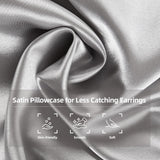 USlixury Piercing Pillow - Ear Piercing Pillow with Foam Plug, 4''H Mini Donut Plilow with 4.7x3.2 Off Center Ear Hole, CertiPUR-US Memory Foam Hole Plilow for Side Sleeper, Satin Cover, Silver Grey