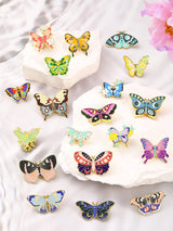 Hanaive 20 Pieces Butterfly Pins for Backpack Butterfly Brooches Cute Cool Horror Lapel Pins for Hats Clothes Decoration Gift
