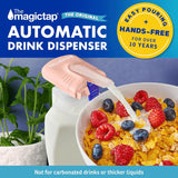 The Magic Tap Automatic Drink Dispenser - Hands-Free Beverage Dispenser for Fridge - Perfect for Milk, Juice - Gifts for Women & Men (3, Peach)