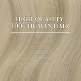 GOO GOO Clip in Hair Extensions Real Human Hair, Remy Human Hair Extensions Clip ins for Women, Natural Human Hair, 16inch 120g 7Pcs, 17A/60A Ash Blonde Highlighted Platinum Blonde