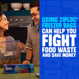 Ziploc Quart Freezer Storage Bags, Stay Open Design, Easy to Fill, 38 count, 4 Pack, 152 Total