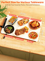 Food Warming Mat, FZF Electric Warming Tray, Fast Heating Portable Food Warmer for Parties Buffet with 0.5-10Hr Timer, Adjustable Temperature for Hosting, Camping, House Warming