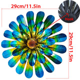 HOOEN Metal Flowers Wall Decor, 2-Pack Wall Art Decorations Hanging for Indoor Outdoor Home Garden Farmhouse Yard Patio Fence Living Room Bedroom Decor