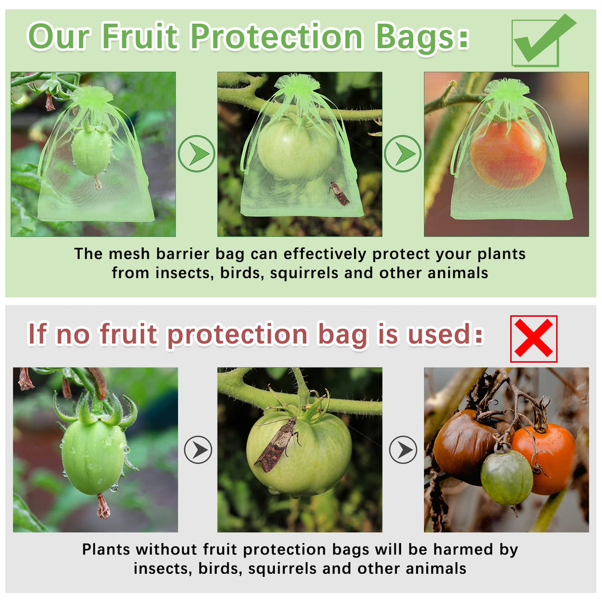 Boao 200 Pcs Fruit Protection Bags