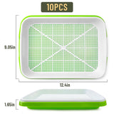 warmfarm Pack 10 of Seed Sprouter Tray with Drain Holes,Seed Germination Trays Kit BPA Free Nursery Tray,Soil-Free Wheatgrass Tray Sprouter Microgreens Growing Kit (Green-10 Pack)