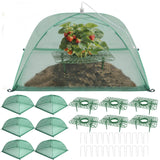 6 Sets Strawberry Plant Support with Mesh Plant Cover, Strawberry Growing Rack Kit with 24 Iron Plant Nails for Garden, Strawberry Growing Frame with Protective Net for Strawberries Tomatoes Veggies