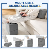 Foot Rest for Under Desk at Work, Adjustable Footrest for Office Chair & Gaming Chair,Ergonomic Footrest Pillow Desk Foot Stool with Washable Cover for Home, Airplane, Travel (Gray)