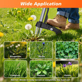 Aishkimo Stand Up Weed Puller Tool - 4-Claw Steel Head Hand Weeding Tool - 40" Retractable Handle with Easy-Eject Mechanism for Dandelions, Clover, No Bending or Kneeling