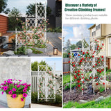 WellSign 63 Inch Metal Pipe Garden Trellis for Climbing Plants Outdoor