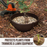 12 Inch Wrap-Around Adjustable Planting Grow Rings | 3 Pack | Brown | Install Around Existing Plants | Square Foot Gardening | Trimmer Protection and Mulch Barrier | Heavy Duty | Made in USA