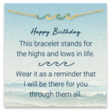 STORYJEWELLERY Birthday Gifts for Women, 925 Sterling Silver Wave Bracelet