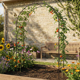 Skypatio Outdoor Flower Garden Arch Trellis 7.8Ft High x 4.6Ft Wide, Metal Garden Pergola Arbor for Climbing Plants, Black