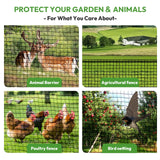 Deer Fence for Garden 4ftx50ft, Plastic Mesh Garden Fencing with Pre-Strung Reinforced Edge, Durable Temporary Fencing, Animal Barrier Fence, Ideal Safe Netting for Poultry, Fruit & Plant Protection