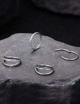 Dochais 4PCS 18G Nose Rings Hoops, Surgical Steel Earrings Tragus Septum Piercing CZ Clicker Ring, Hinged Segment Conch Lip Cartilage Double Hoops 8mm 10mm for Women Men (Silver-20G,10mm)