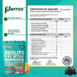 Parrox Zeolite Kids Gummies, 9-in-1 with Zeolite, Omega-3, Magnesium, Elderberry, Vitamin C, Milk Thistle, Vitamin D3, Zinc, B12 – Sugar-Free (60 Gummies – Mixed Berry Flavor)