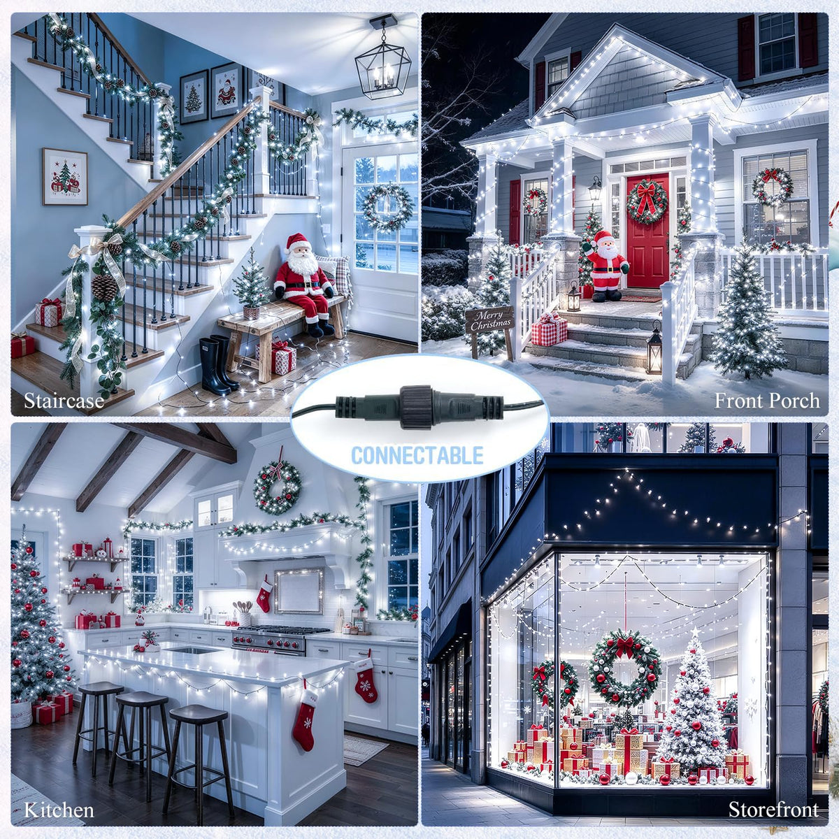 JMEXSUSS 250 LED White Christmas Lights Outdoor, String Lights Plug in