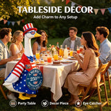 Porch Goose Outfit for 4th of July, America 250 Patriotic Goose Clothes for 23 Inch Lawn, Independence Day Porch Decor with Hat & Glasses, America 250th Anniversary Goose Outfit, 1776–2026 Sign & Pin
